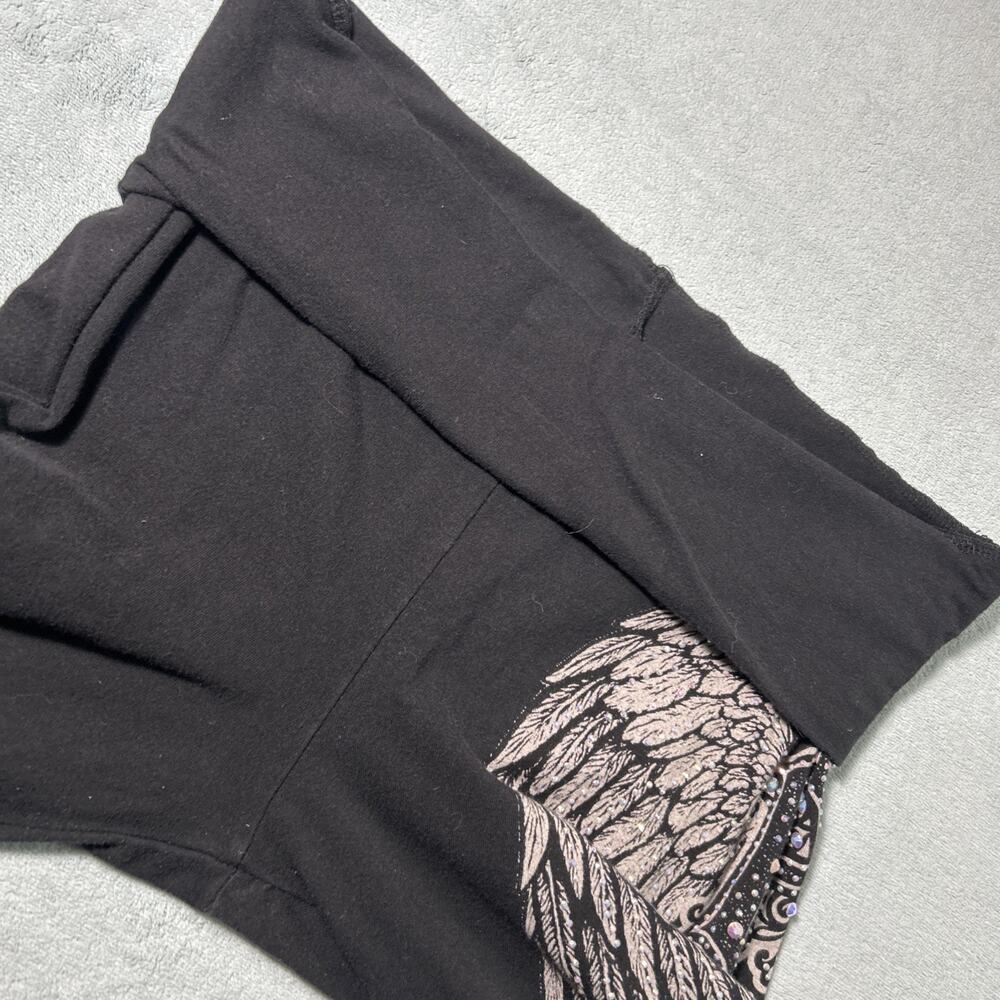 Y2K 2000s Embellished Rhinestoned Beyond Baggy Flare Sweatpants 26x35 Dojo Loose - Picture 4 of 16
